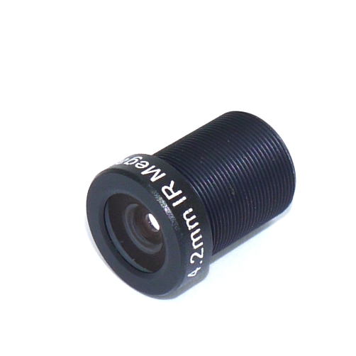 Obiettivo CCTV telecamera passo S mount focale 4,2mm IR Mega board lens IR