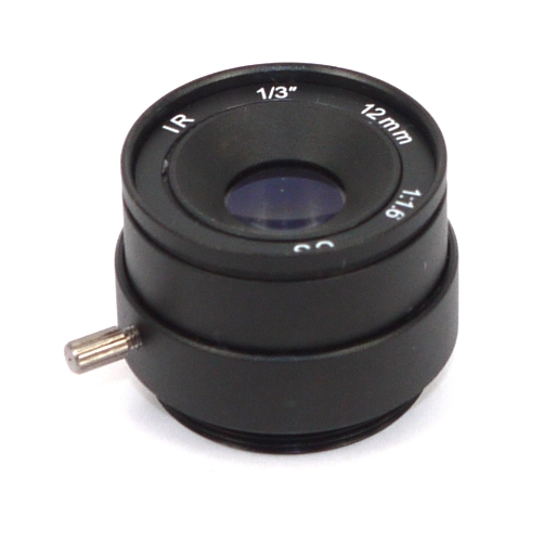 Obiettivo telecamera CCTV passo CS mount f 12 mm 1:1,6  1/3'' IR