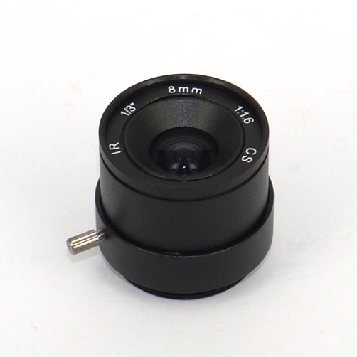 Obiettivo telecamera CCTV passo CS mount f 8 mm 1:1,6  1/3'' IR