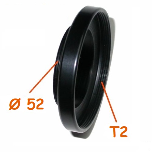 Raccordo, adattatore maschio 52mm a femmina T2 adapter ring T 2