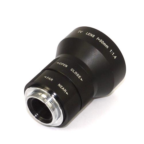 Obiettivo telecamera CCTV innesto C mount f 50 mm 1:1,4  1/3'' tv lens IR