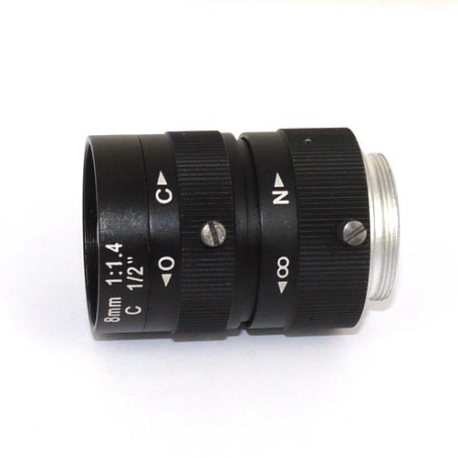 Obiettivo megapixel telecamera CCTV innesto C mount f8 mm 1:1,4 1/2'' tv lens IR