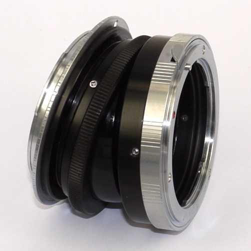 Canon EOS raccordo BASCULANTE macro IBRIDO per obiettivi Nikon tilt lens adapter