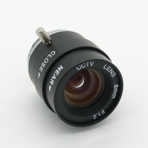 Obiettivo telecamera CCTV passo CS mount f 8 mm 1:1,2  1/3'' IR con diaframma