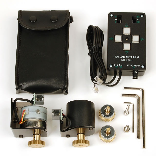 Kit motori AR declinazione con pulsantiera e portabatteria per montature EQ4 ecc