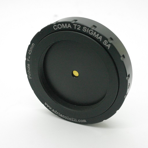Obiettivo foro stenopeico,pinhole,camera obscura fotocamere Sigma SA focale 45mm