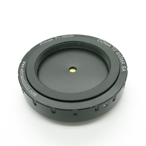 Obiettivo foro stenopeico,pinhole,camera obscura fotocamere Sigma SA focale 45mm