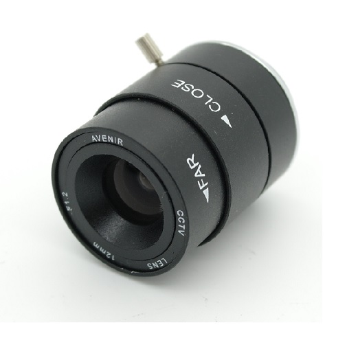 Obiettivo telecamera CCTV passo CS mount f 12 mm 1:1,2  1/3'' IR con diaframma