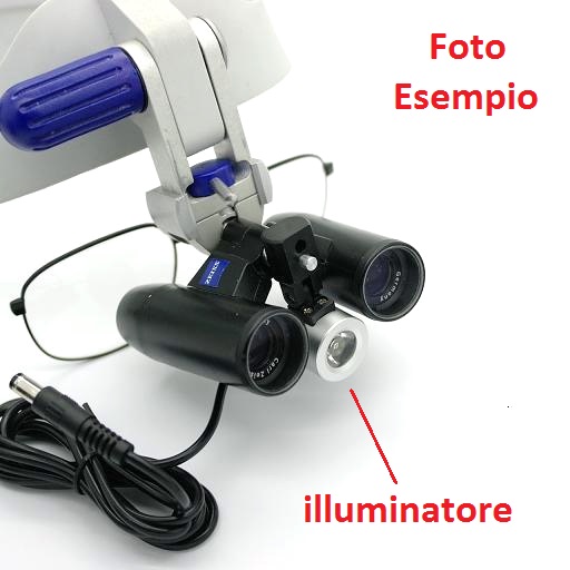 Illuminatore LED ricaricabile caschetto, binocoli, occhiali Zeiss, Univet e si