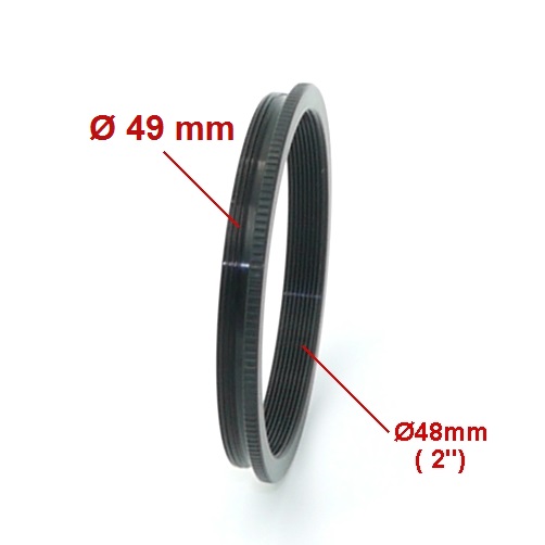 Anello riduzione filtri 49 mm a filtro per astronomia  da 2 '' pollici ( 48mm )