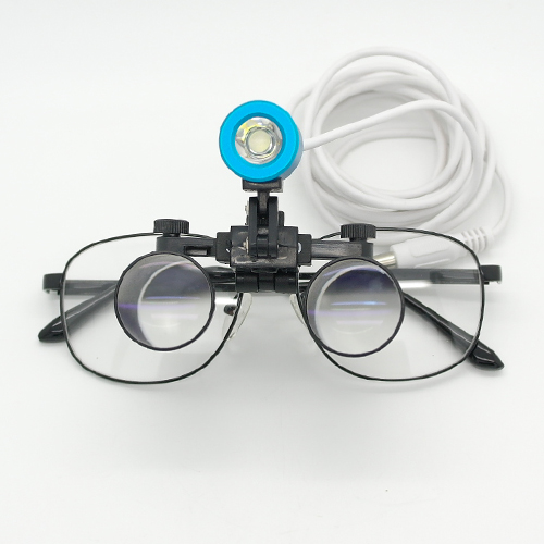NUOVI occhiali ingrandenti galileiani 3,5X distanza lavoro 420mm e illuminatore