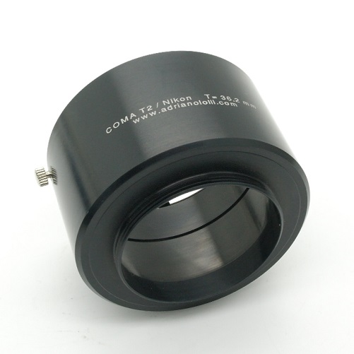 Adattatore per camera ccd / cmos  innesto T2 a obiettivi Nikon tiraggio 36,2 mm