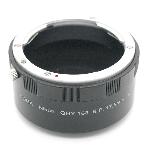 Nikon lens adapter to CCD/CMOS T2 camera QHY163 e similari con Backfocus 17,5 mm