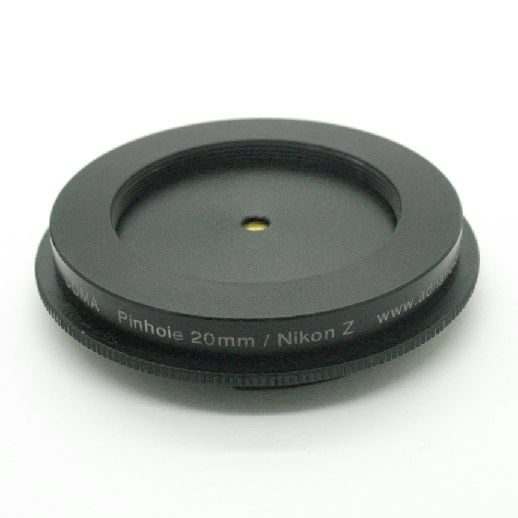 Obiettivo foro stenopeico, pinhole, camera obscura per mirrorless Nikon Z f=20mm