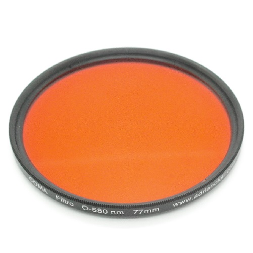 INFRAROSSO Filtro vetro ottico 580 nm nanometri Ø 55-58-62-67-72-77mm