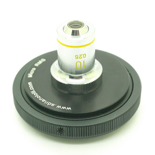 Obbiettivo micro RMS 10X con raccordo per fotocamere reflex / mirrorless