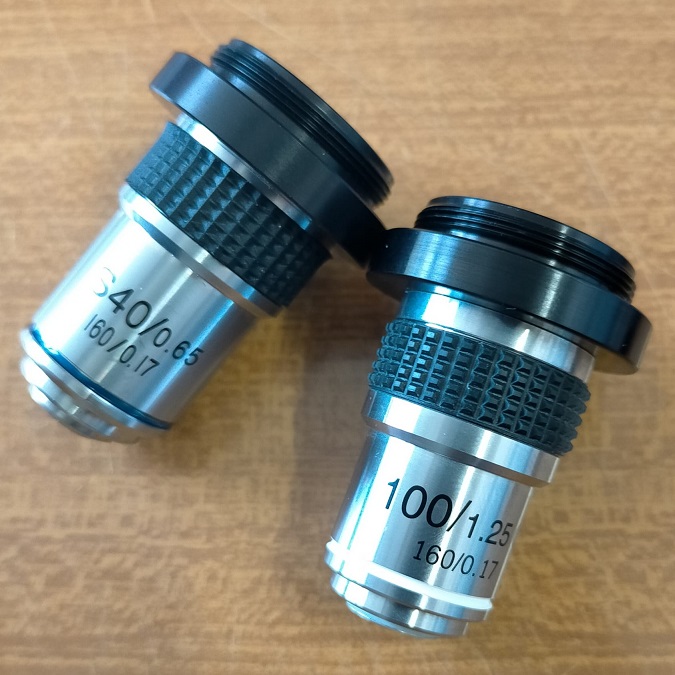 Obiettivi 40X e 100X per microscopio Nikon ECLIPSE E200 
