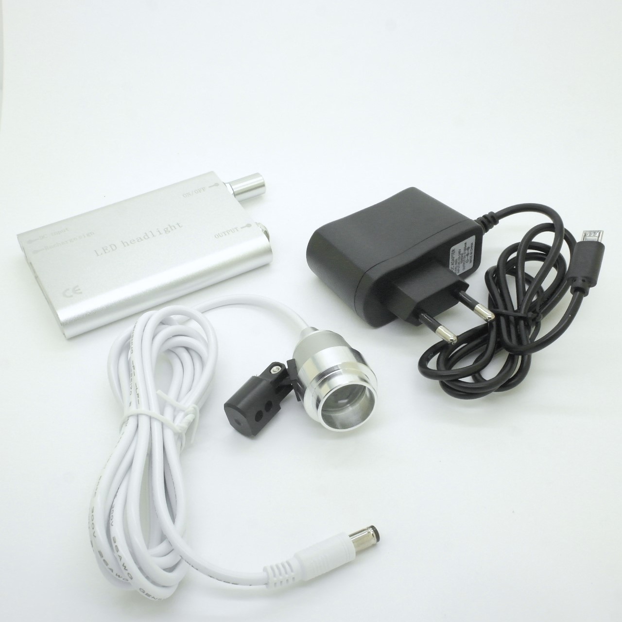Illuminatore LED fascio concentrato caschetto, occhiali Zeiss, Univet