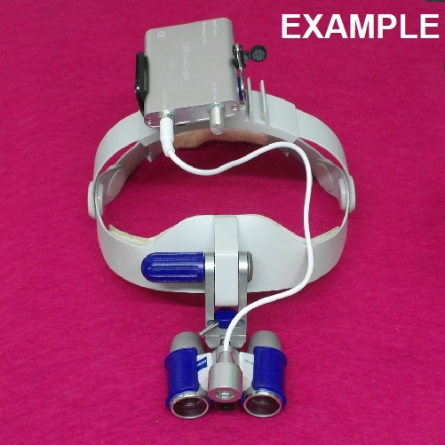 Kit supporto, portabatteria e illuminatore calamita ingrandente, caschetto Zeiss